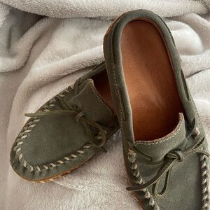 L.L. Bean Green Suede Slippers